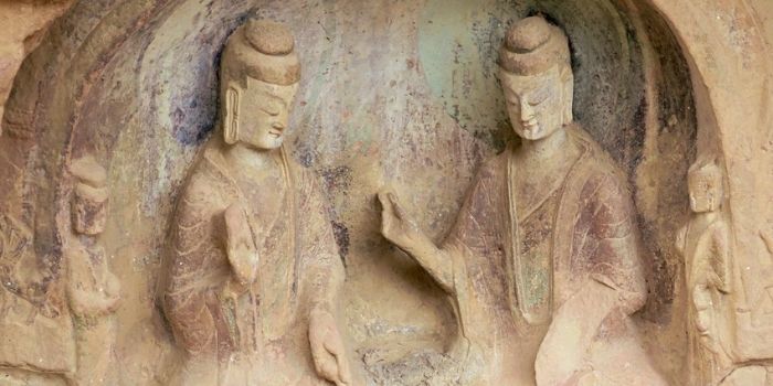 Ornate carved bodhisattvas